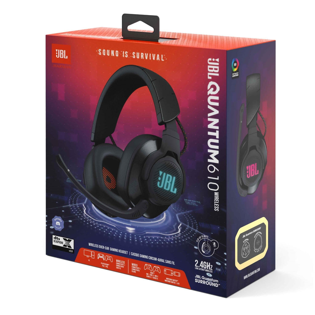 JBL QUANTUM 610 Wireless Over Ear Gaming Headset (Black)