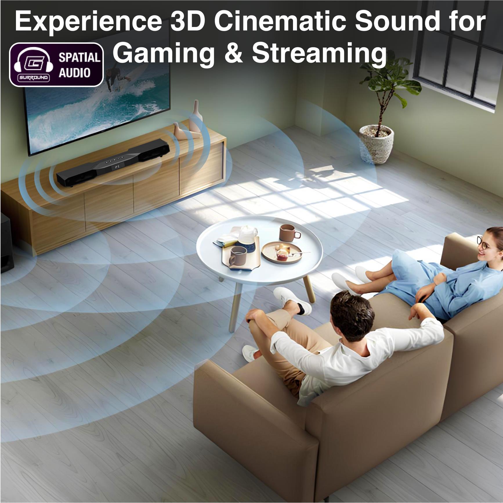 GTek Gaming 2.1CH RGB Soundbar with subwoofer