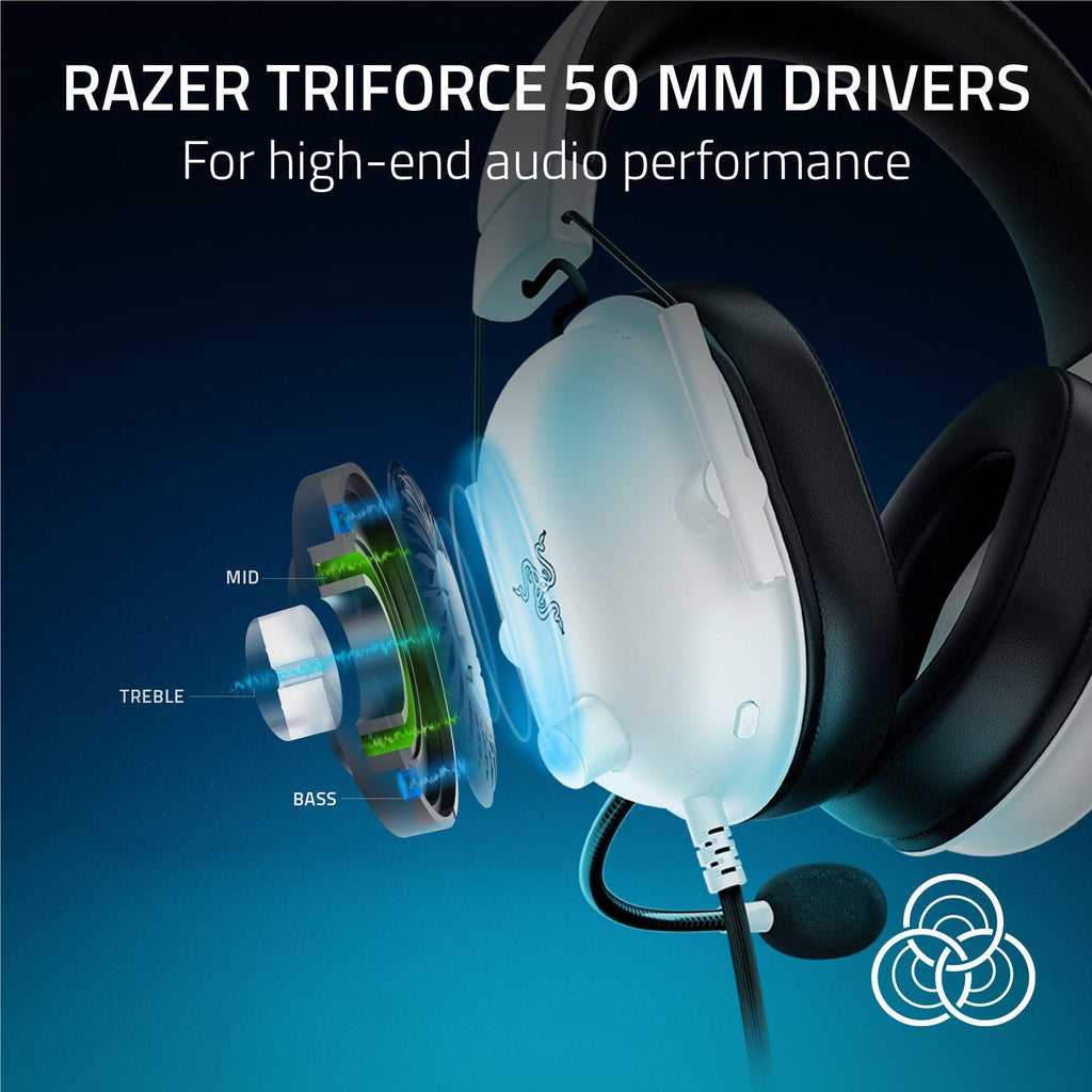 Razer BlackShark V2 X Wired Esports Headset for PlayStation (White)