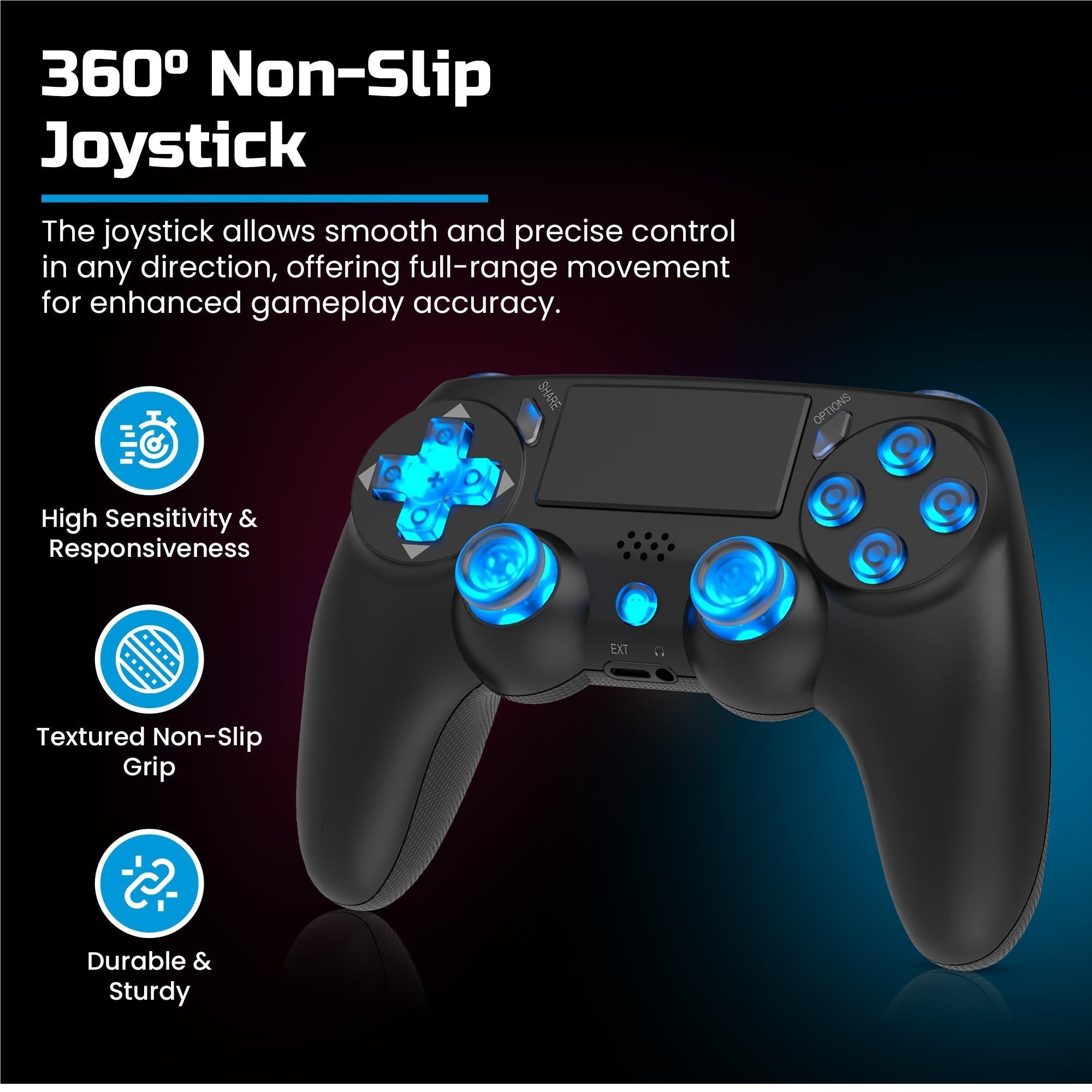 Playmax Wireless RGB Controller for PS4 / PC (Black)